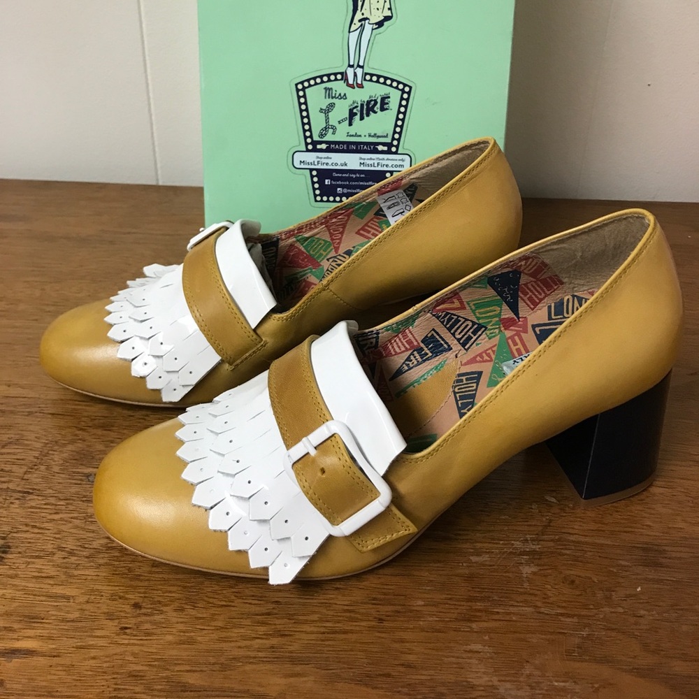 Miss L-Fire Stone Mustard Heels